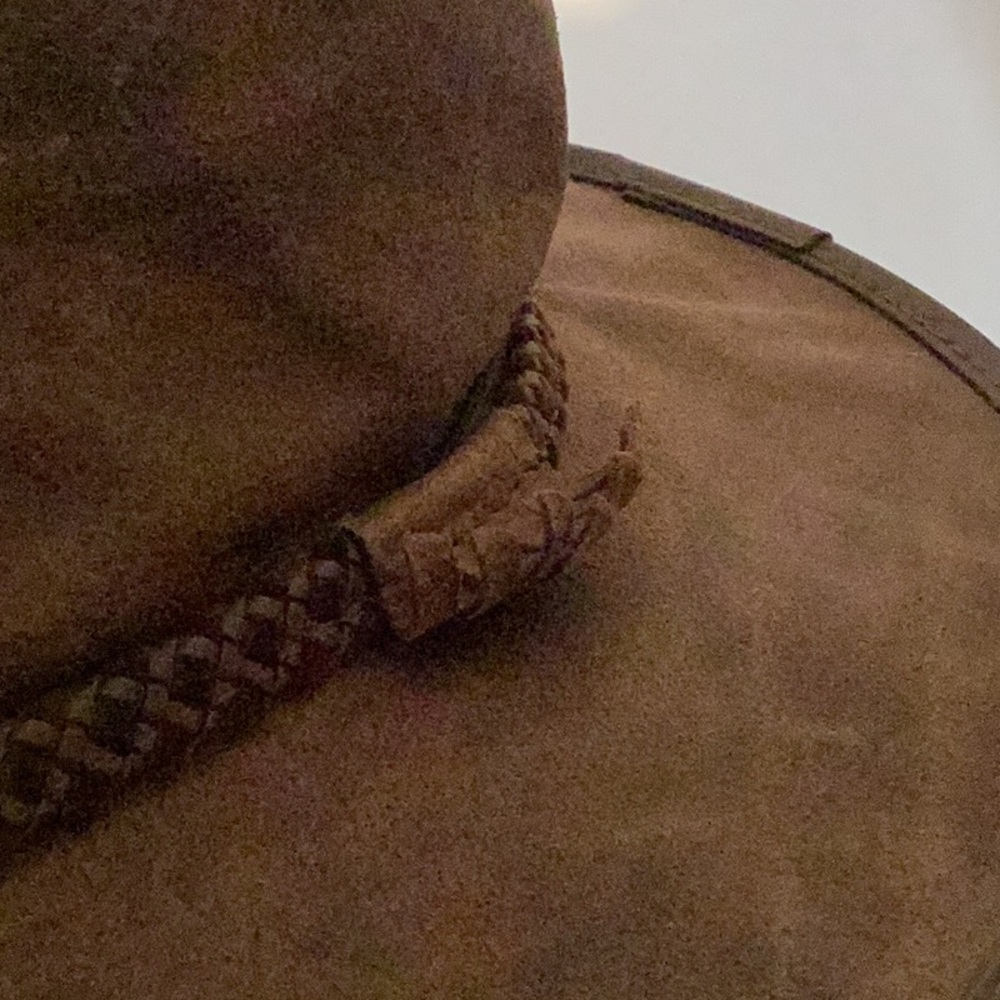 Brown Suede Outback Hat with Braided Band